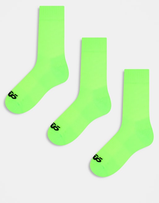 4505 running socks with arch support and anti bacterial finish in neon green