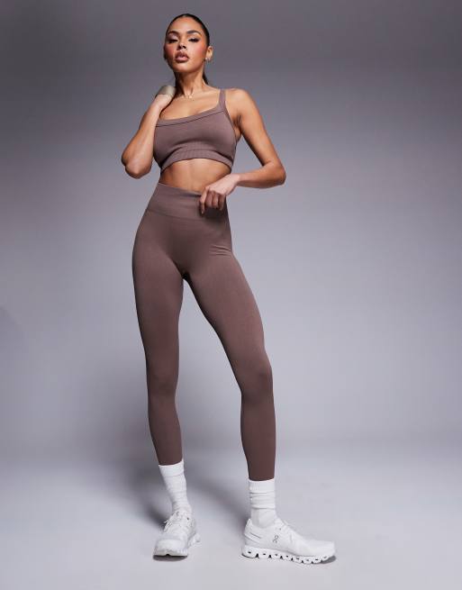 4505 Sculpting Seamless Gym Set In Milk Chocolate