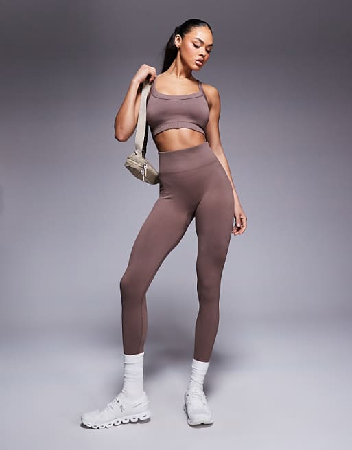 4505 sculpting seamless gym set in milk chocolate