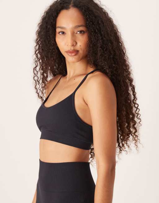 4505 Seamless Baby Rib Gym Co-ord In Black
