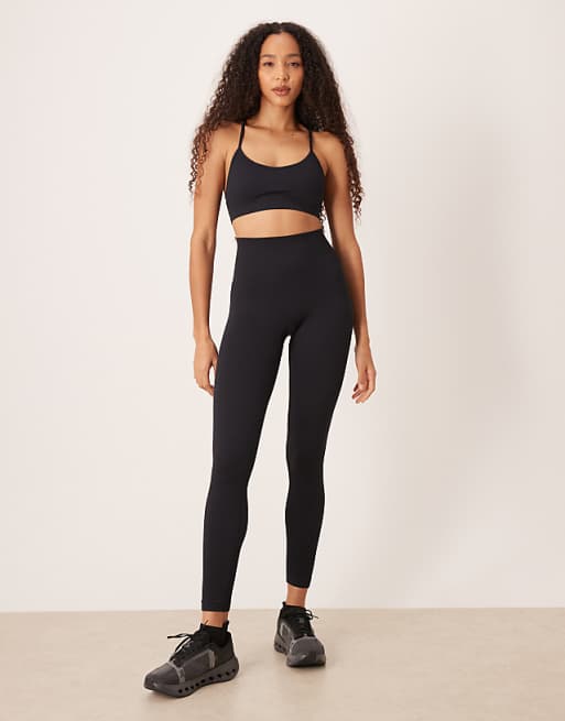 4505 seamless baby rib gym co-ord in black