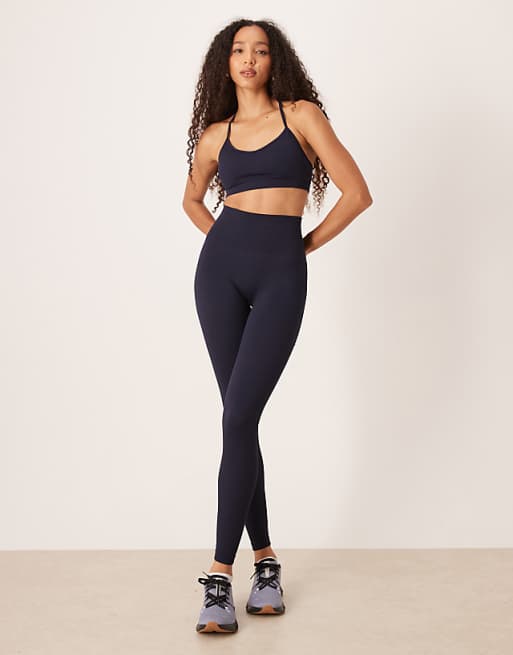 4505 Seamless Baby Rib Gym Co-ord In Navy