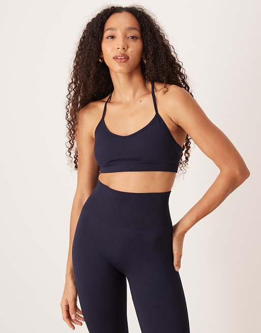 4505 Seamless Baby Rib Gym Co-ord In Navy