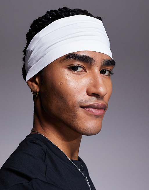 4505 seamless mesh running headband in white