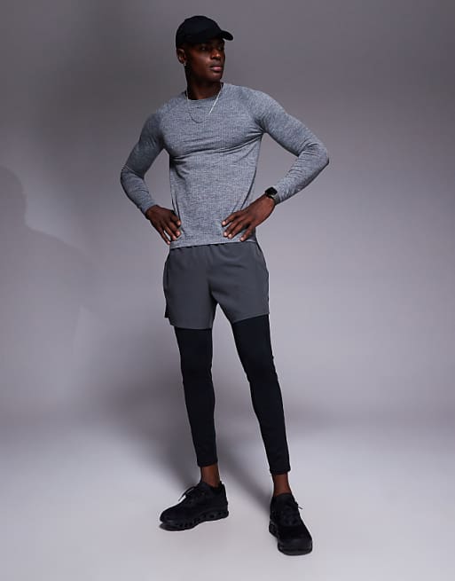 4505 Seamless Mesh Slim Fit Lightweight Base Layer Long Sleeve In Sky Grey Marl