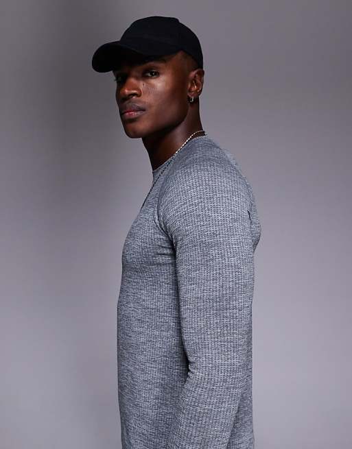 4505 Seamless Mesh Slim Fit Lightweight Base Layer Long Sleeve In Sky Grey Marl