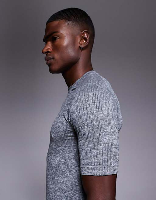 4505 Seamless Mesh Slim Fit Lightweight Base Layer T-shirt In Sky Grey Marl