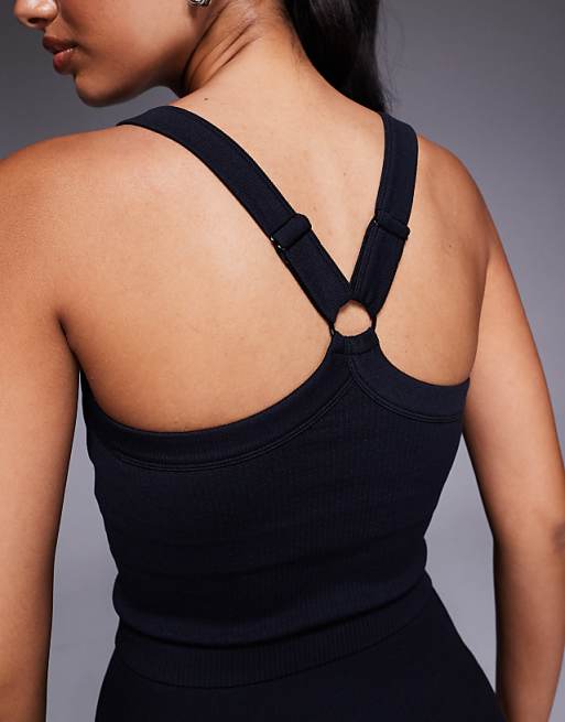 4505 Seamless Sculpting Vest With Inner Bra And Adjustable Straps In Black