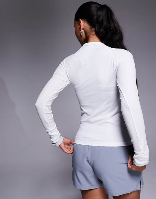4505 Seamless Slim Fit Running Long Sleeve Top In White