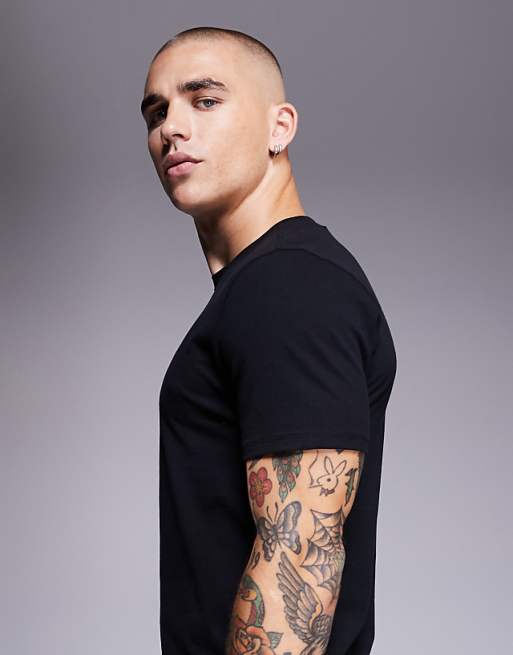 4505 Shrunken Fit Cotton Training Baby Tee With Quick Dry Finish In Black