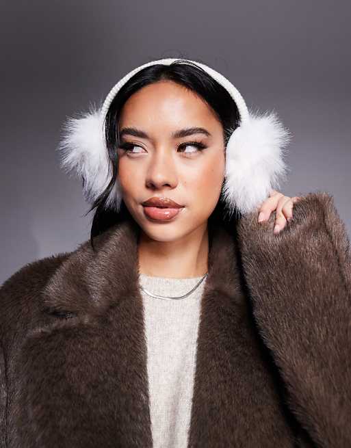4505 Ski Faux Fur Ear Muffs In White