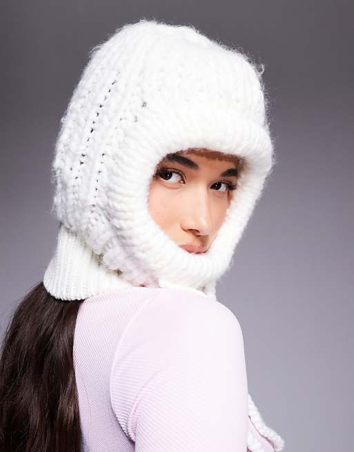4505 Ski Knitted Fluffy Balaclava In Cream