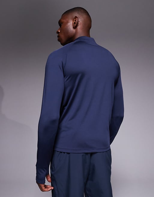 4505 Slim Fit 1/4 Zip Base Layer Long Sleeve Running Top In Deep Navy