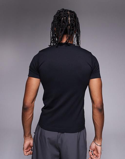 4505 Slim Fit Seamless Ribbed Training T-shirt In Black