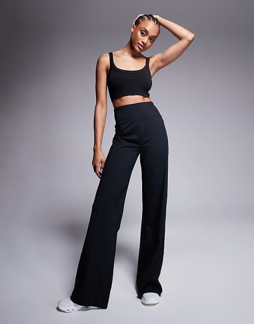 4505 Tall Icon soft touch high waist wide leg dance pant in black