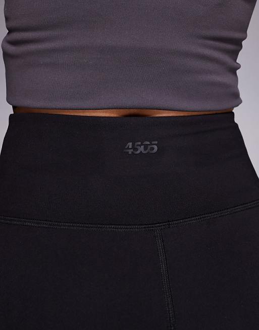 4505 Tall Icon Soft Touch Wrap Waist Slim Kick Yoga Legging In Black