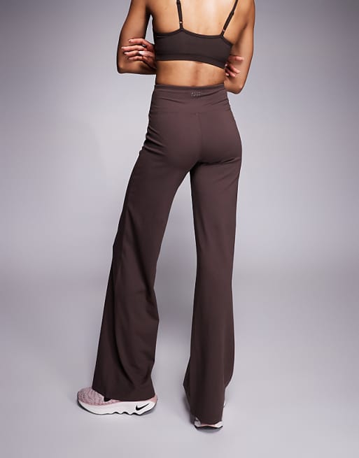 4505 Tall Icon Soft Touch Wrap Waist Wide Leg Dance Pant In Plum Chocolate