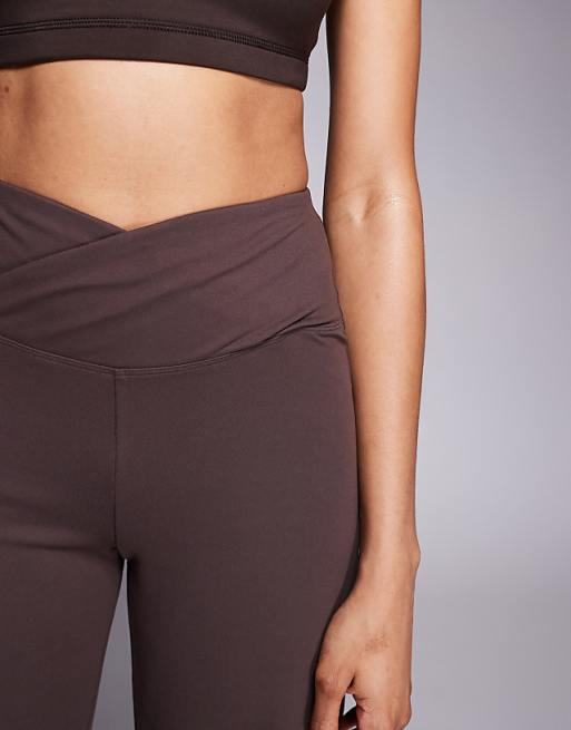 4505 Tall Icon Soft Touch Wrap Waist Wide Leg Dance Pant In Plum Chocolate