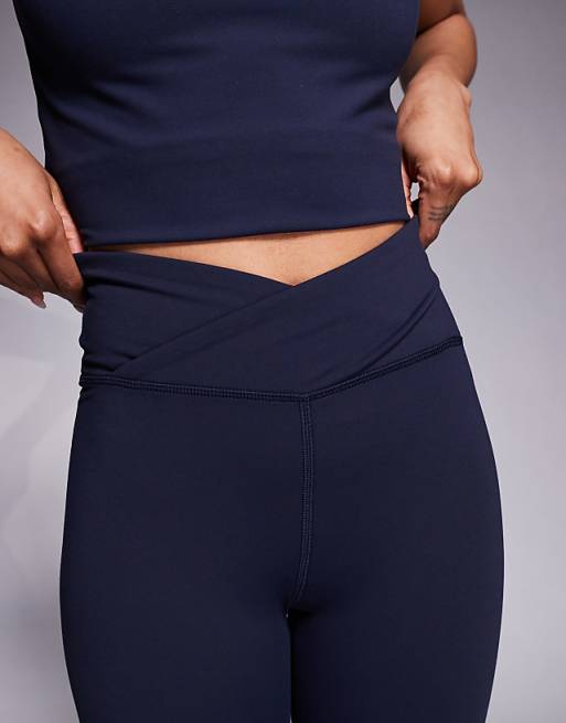 4505 Tall Icon Soft Touch Wrap Waist Yoga Legging In Midnight Navy
