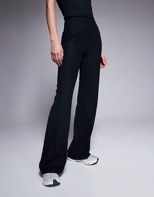 4505 Tall Soft Touch Rib Wide Leg Dance Pant In Black