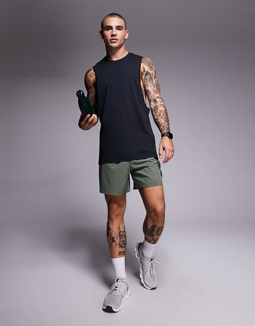 4505 Yoga Lightweight Quick Dry Performance Drop Armhole Vest In Black