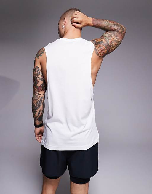 4505 Yoga Lightweight Quick Dry Performance Drop Armhole Vest In White
