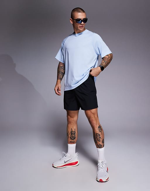 4505 Yoga Lightweight Quick Dry Performance Oversized T-shirt In Sky Blue