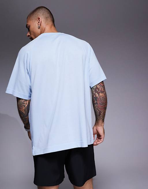 4505 Yoga Lightweight Quick Dry Performance Oversized T-shirt In Sky Blue