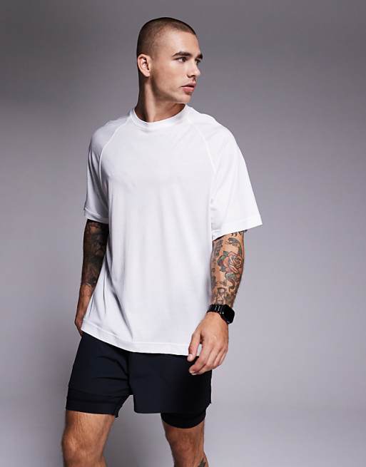 4505 Yoga lightweight quick dry performance oversized t-shirt in white