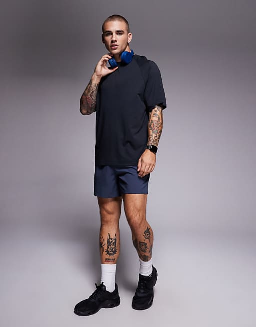 4505 Yoga Lightweight Quick Dry Performance Oversized T-shirt In Black