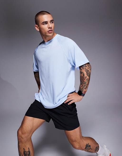 4505 Yoga lightweight quick dry performance oversized t-shirt in sky blue
