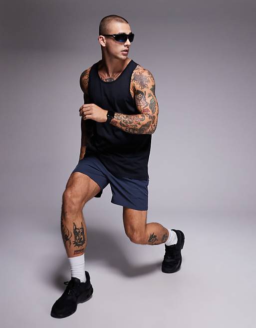 4505 Yoga Lightweight Quick Dry Performance Racer Back Tank In Black