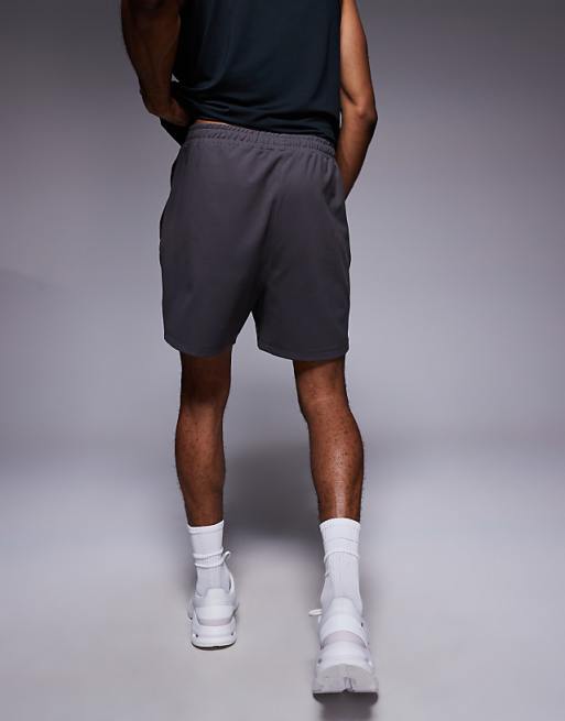 4505 Yoga Soft Touch 5 Inch Training Short With Zip Pockets In Granite Grey