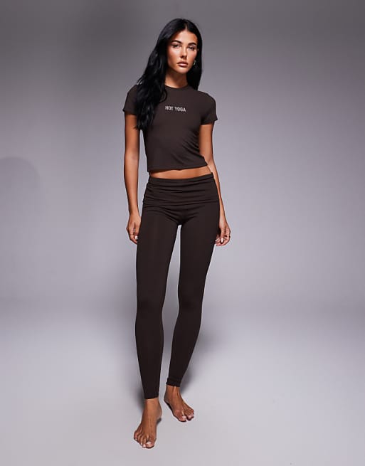 4505 Yoga soft touch co-ord in deep brown