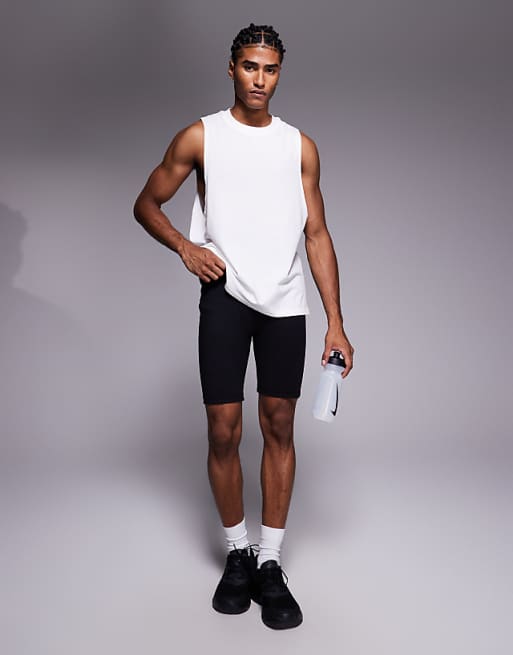 4505 Yoga Soft Touch Training Half Tight With Drawstring Waist In Black