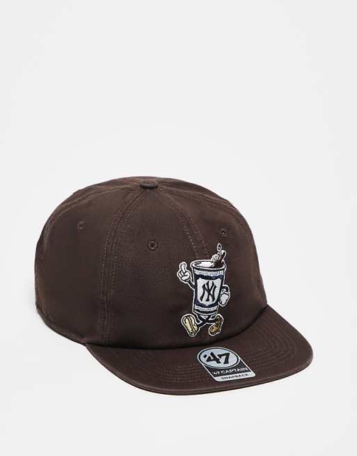 47 Brand NY Yankees cartoon motif detail captain cap in brown