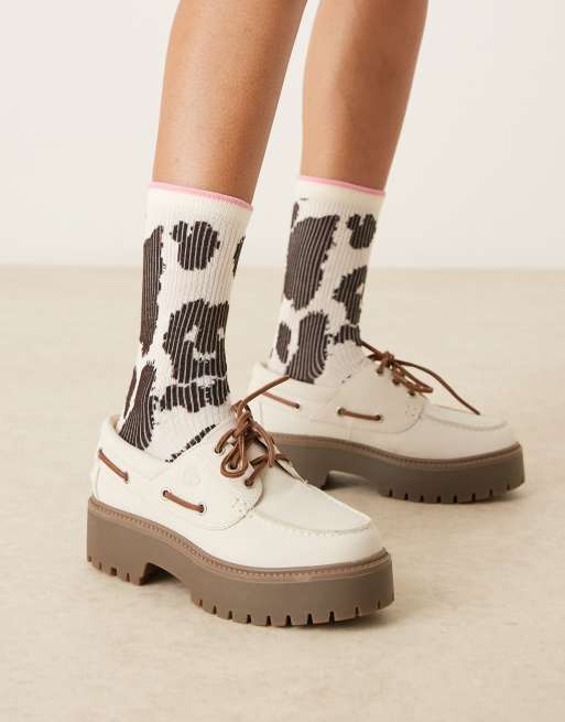 Accessorize Cow Print Socks In Black And White