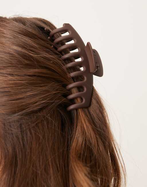 Accessorize Extra Large Matte Hair Claw In Brown