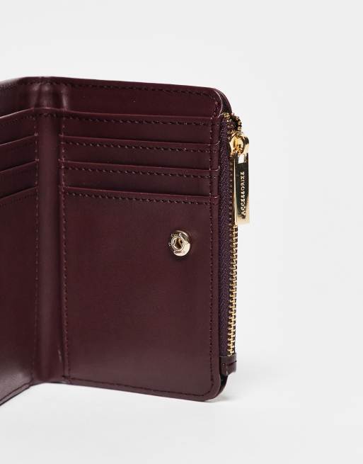 Accessorize Faux Croc Patent Stud Purse In Burgundy
