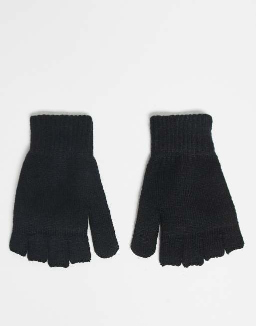 Accessorize Fingerless Gloves With Mitten In Black