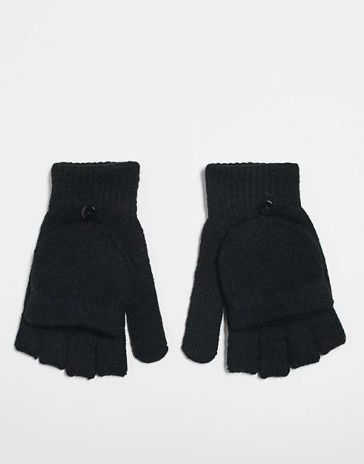 Accessorize fingerless gloves with mitten in black