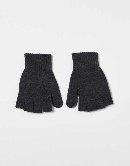 Accessorize Fingerless Gloves With Mitten In Grey