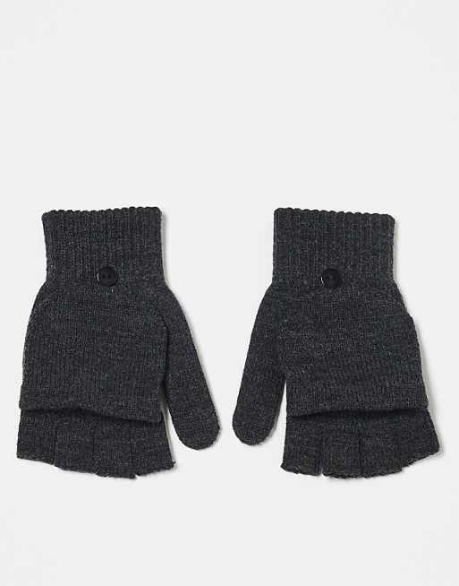Accessorize fingerless gloves with mitten in grey