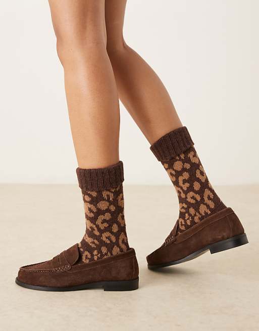 Accessorize leopard print socks in multi