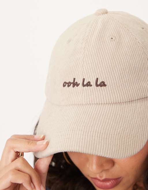 Accessorize Ooh La La Cord Cap In Cream