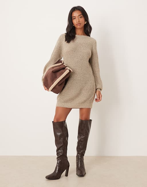 Accessorize Shearling And Faux Suede Reversible Shoulder Bag In Brown