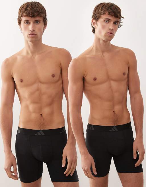 Adidas 2 pack active flex cotton boxer briefs in black
