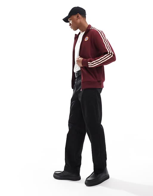 Adidas Football Bayern Munich Icons Track Top In Burgundy