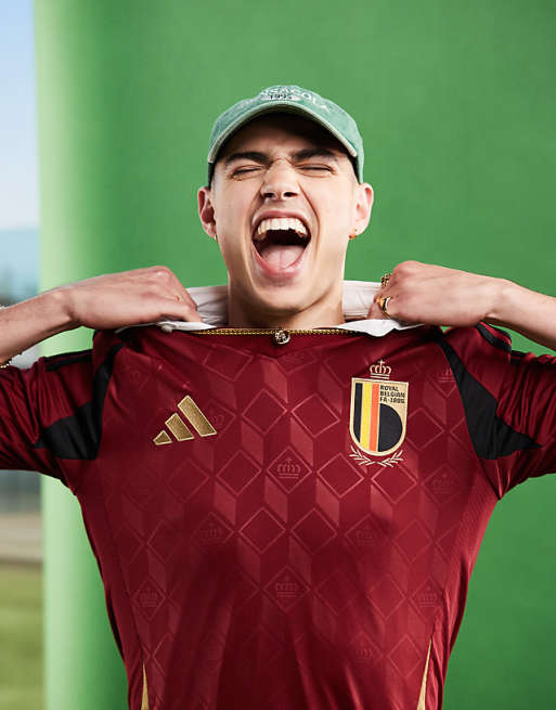 Adidas Football Euro 2025 Belgium Home Shirt In Burgundy