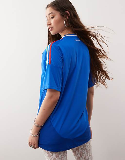 Adidas Football Euro 2025 Italy Home Shirt In Blue